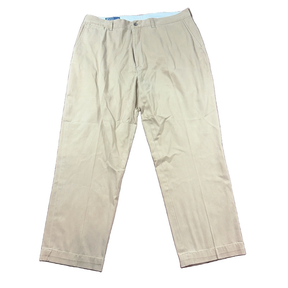 VTG Polo Ralph Lauren Pants Mens Fit 39x30 Khaki Tan Cotton Chino Straight